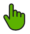 An icon of a green hand indicating to click the link