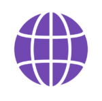 Small icon representing the World Wide Web, a purple globe with white lines