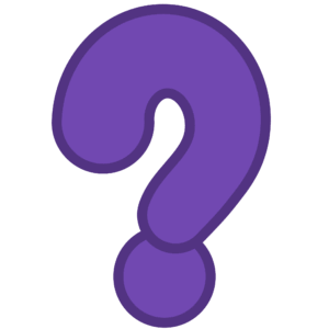 A purple question mark used as an icon