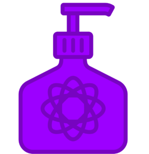 An icon of a purple lotion bottle used to indicate there's something important about cosmetic chemistry that I'm saying